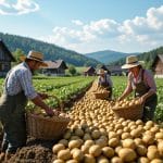 Pobiranje krompirja med krompirjevimi počitnicami
