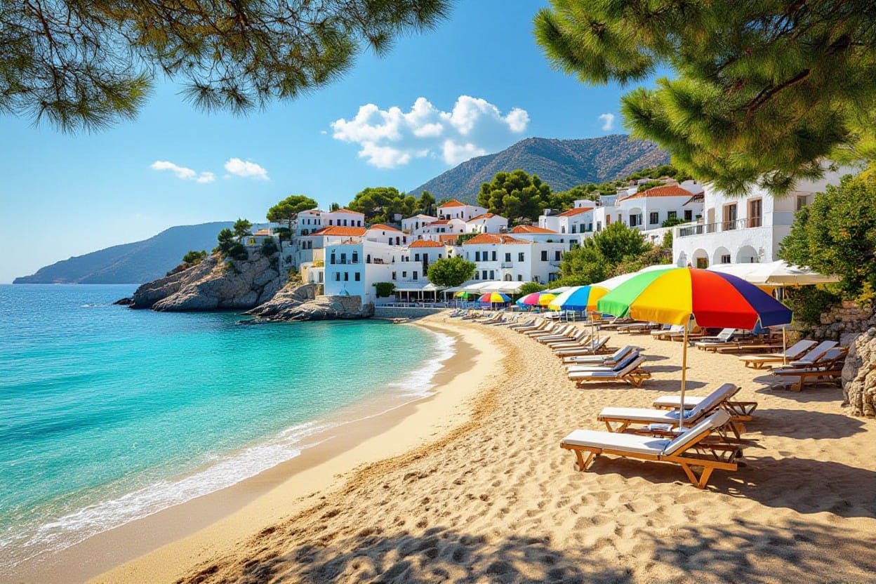 Dopust na plaži grškega otoka